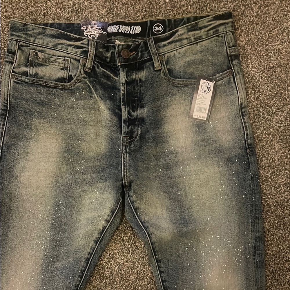 Men's Distressed Blue Jeans